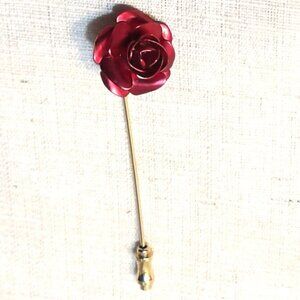 VINTAGE ~ STICK PIN *** RED ROSE ***